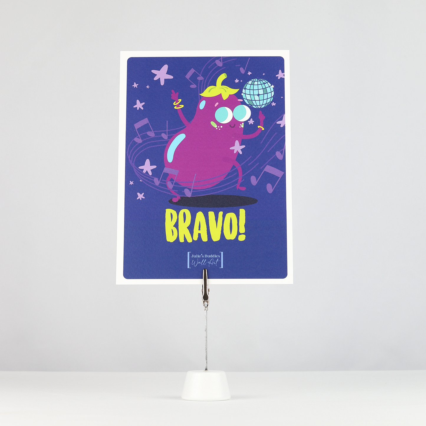 Carte postale JULIESBUDDIES "Bravo" Aubergine Disco