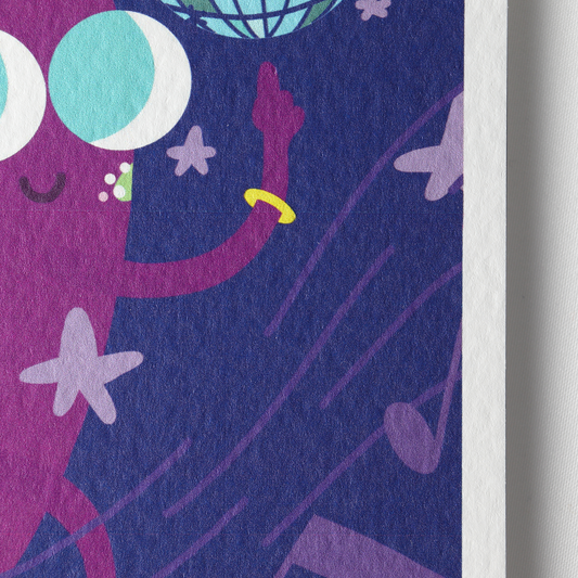 Carte postale JULIESBUDDIES "Bravo" Aubergine Disco