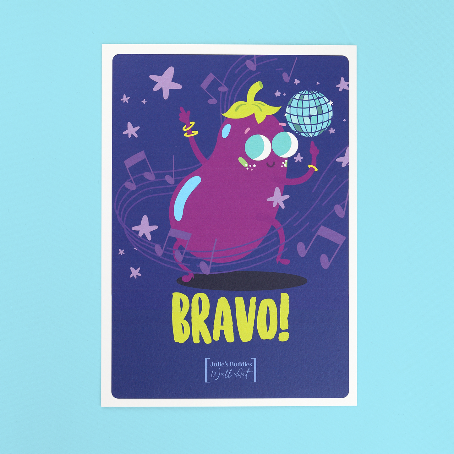 Carte postale JULIESBUDDIES "Bravo" Aubergine Disco