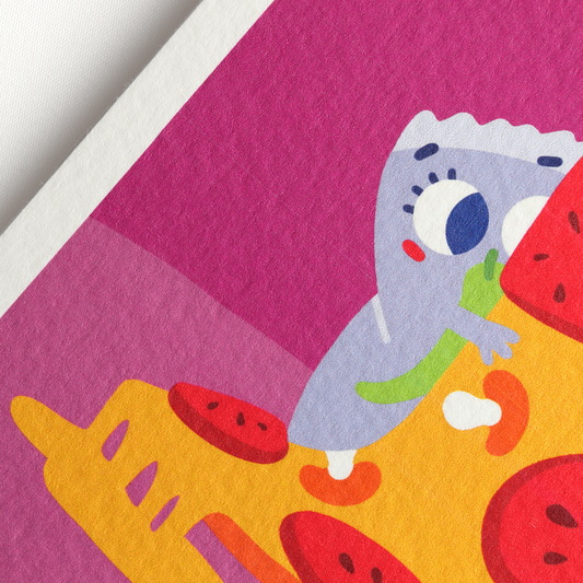 Carte postale JULIESBUDDIES "Je fonds pour toi" Pizza au coeur tendre