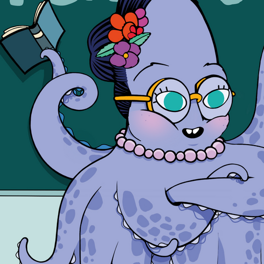 Carte postale JULIESBUDDIES Maîtresse Pieuvre rigolote