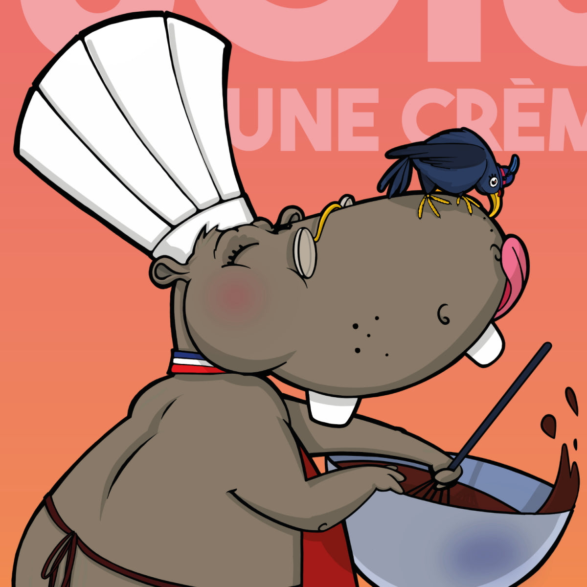 JULIESBUDDIES Poster Chef Hippopotamus