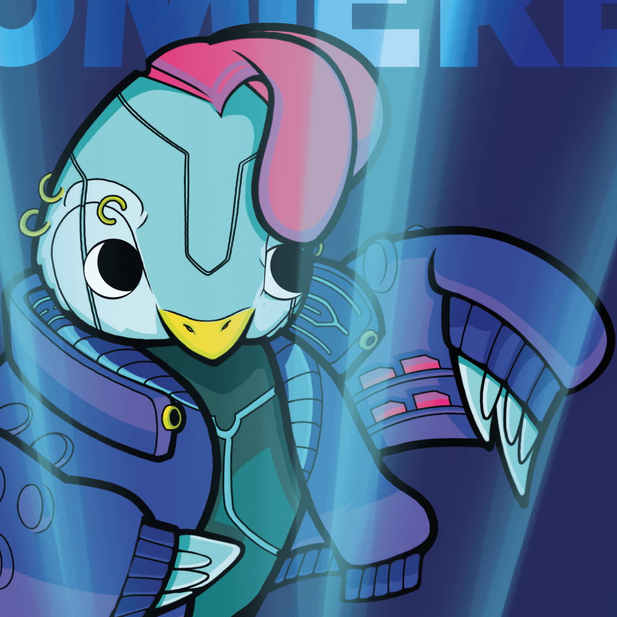 Affiche JULIESBUDDIES Poulet Cyberpunk