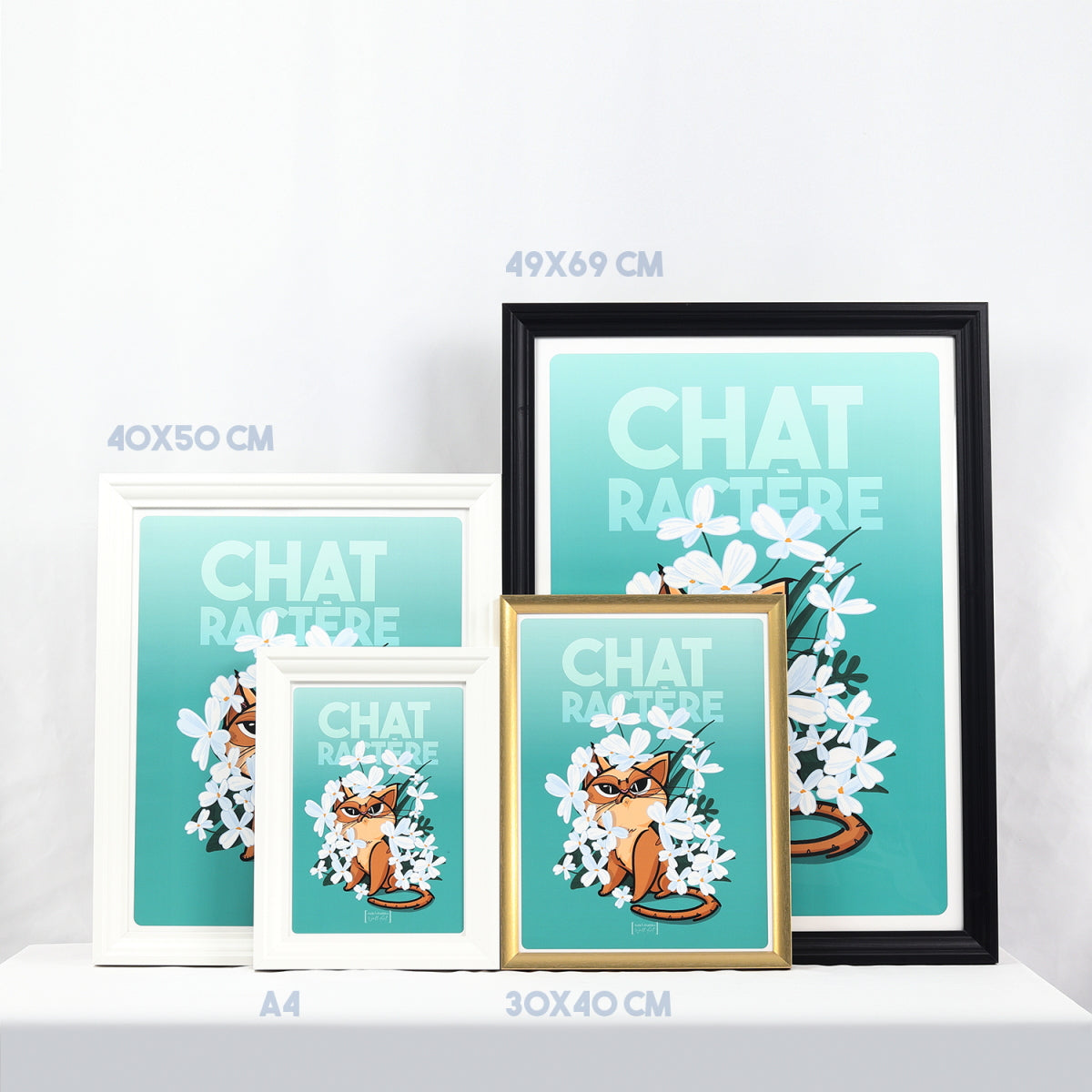 Moody Cat Poster in multiple frame sizes