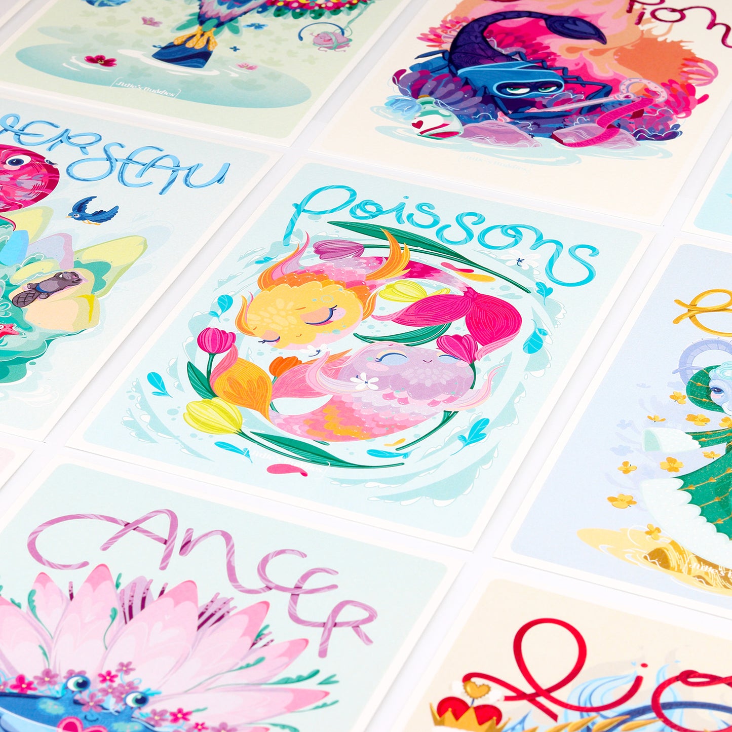Affiche JULIESBUDDIES Collection Astro POISSONS