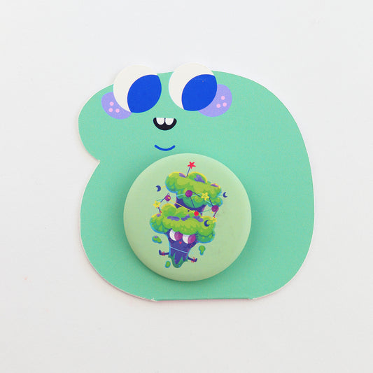 JULIESBUDDIES Badge Rond en métal "Brocoli Cosmique"