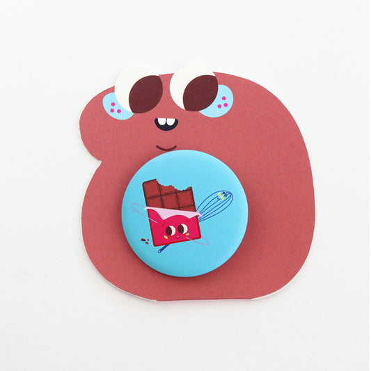 JULIESBUDDIES Badge Rond en métal "Chocolat et fouet"