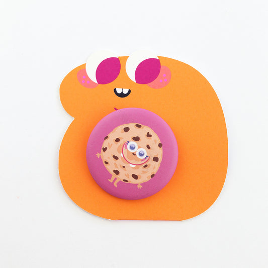 JULIESBUDDIES Badge Rond en métal "Cookie aux pépites de chocolat"