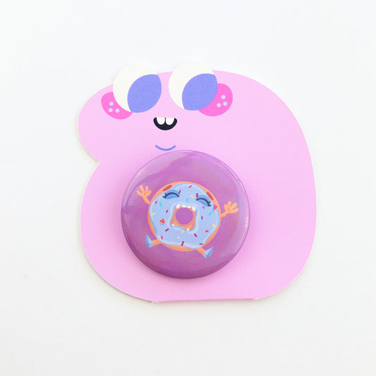 JULIESBUDDIES Badge Rond en métal "Beignet Donut"