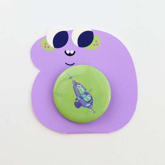JULIESBUDDIES Badge Rond en métal "Pistolet laser"