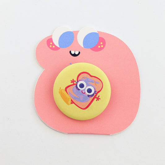 JULIESBUDDIES Badge Rond en métal "Tartine surfeuse"