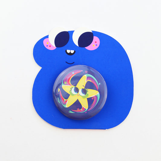JULIESBUDDIES Badge Rond en métal "Etoile filante"