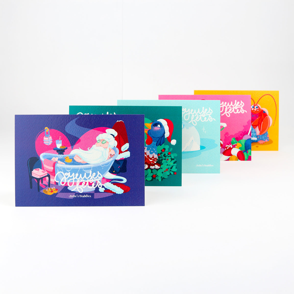Carte de Voeux JULIESBUDDIES - Père Noël se baignant