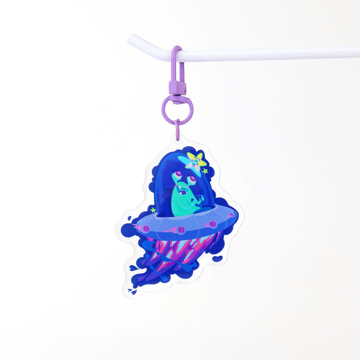 JULIESBUDDIES Porte-clés Extraterrestre en OVNI en Acrylique