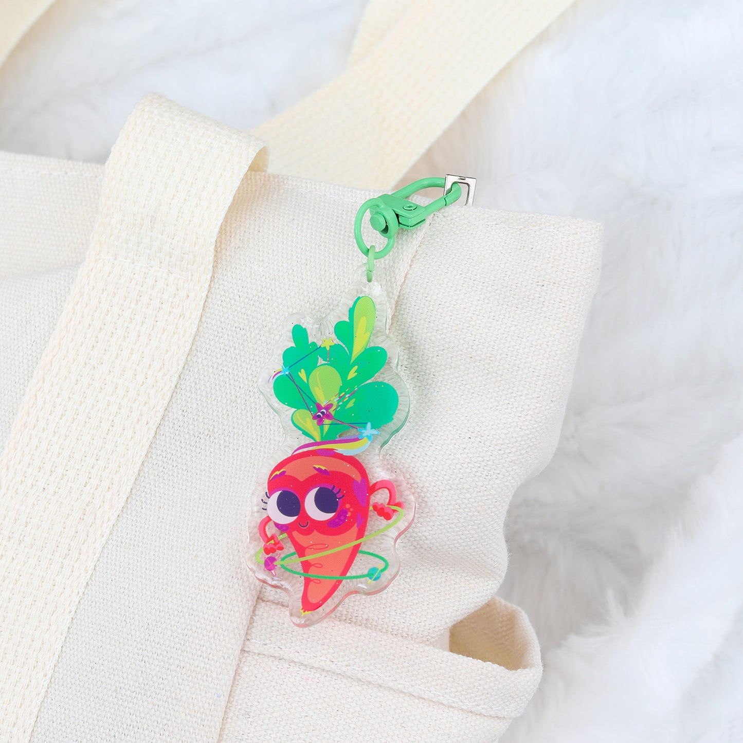 JULIESBUDDIES Porte-clés Carotte Cosmique en Acrylique