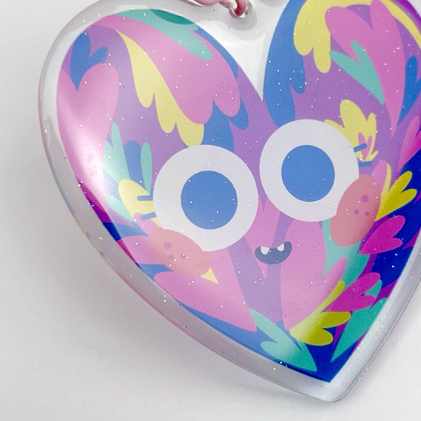 JULIESBUDDIES Porte-clés Coeur pailleté en Acrylique