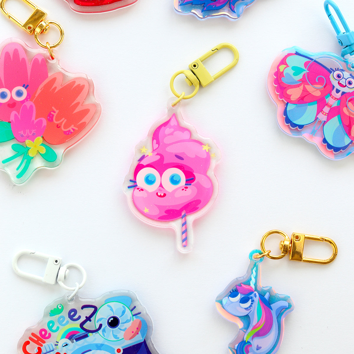 JULIESBUDDIES Cotton Candy Acrylic Keychain