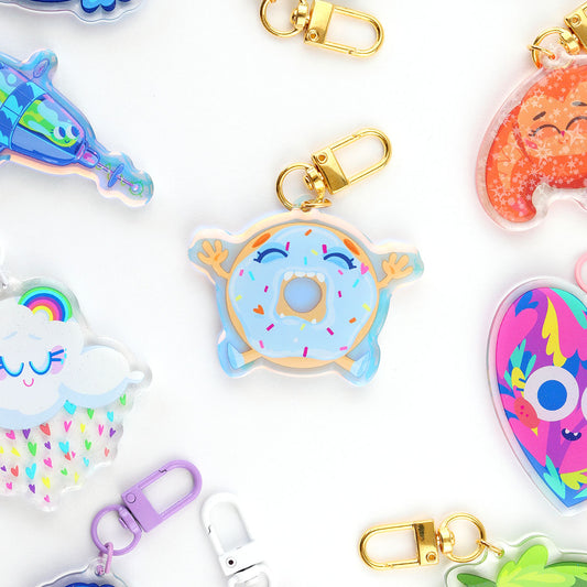 JULIESBUDDIES Porte-clés Donut Holographique en Acrylique