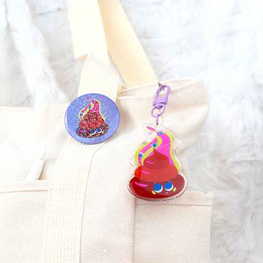 JULIESBUDDIES Porte-clés Crotte Rigolote en Acrylique