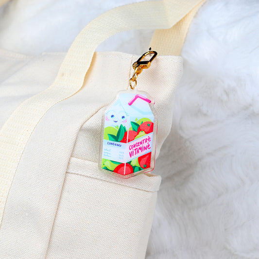 JULIESBUDDIES Vitamin Juice Pack Acrylic Keychain