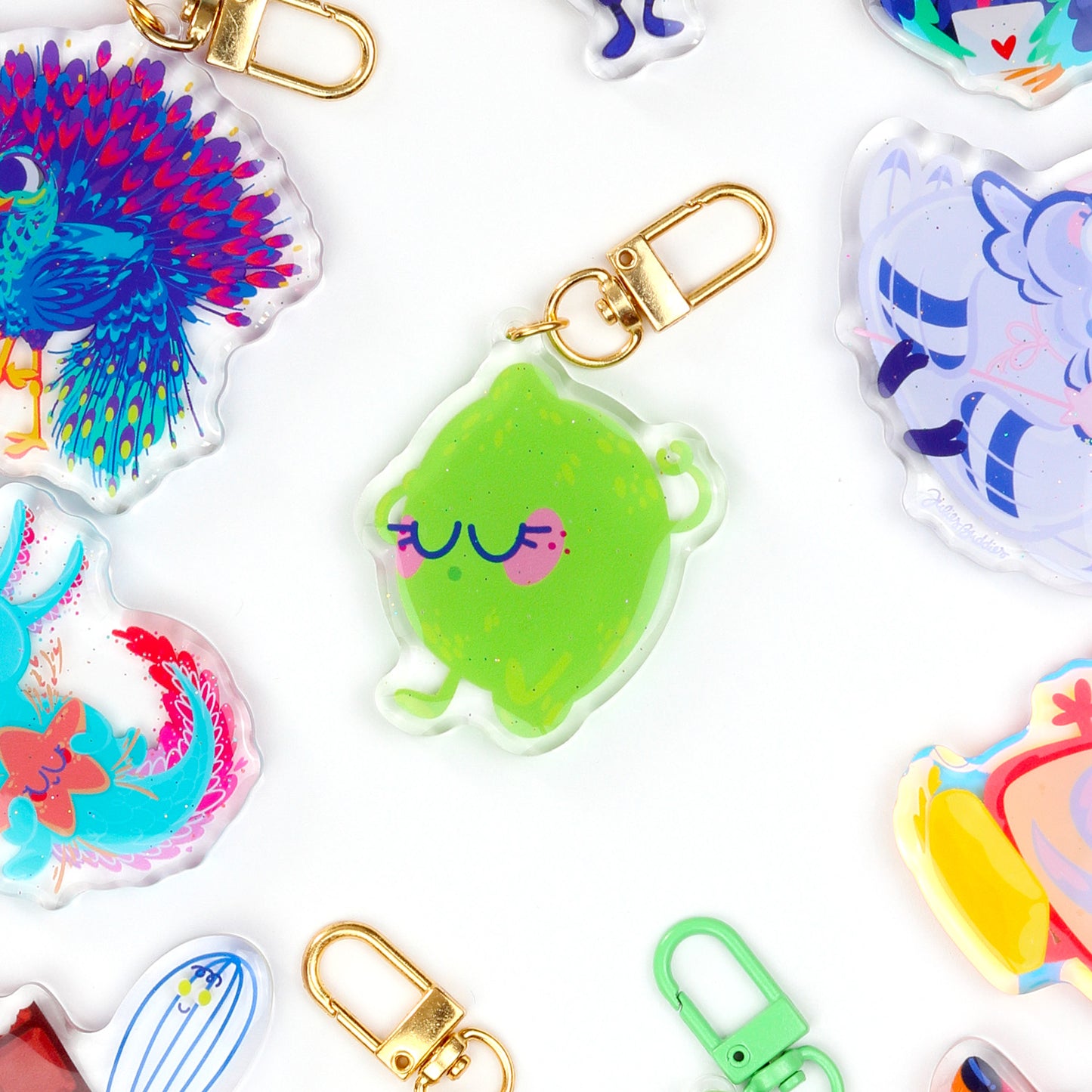 JULIESBUDDIES Porte-clés Citron Vert en Acrylique
