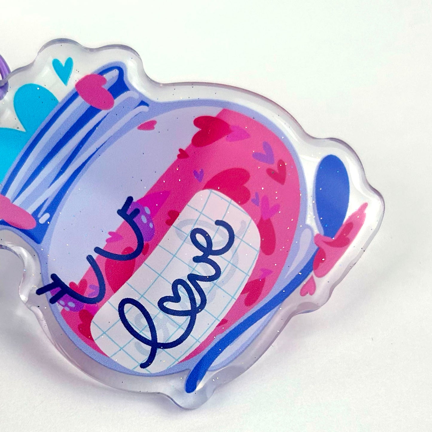 JULIESBUDDIES Love Jam Jar Acrylic Keychain
