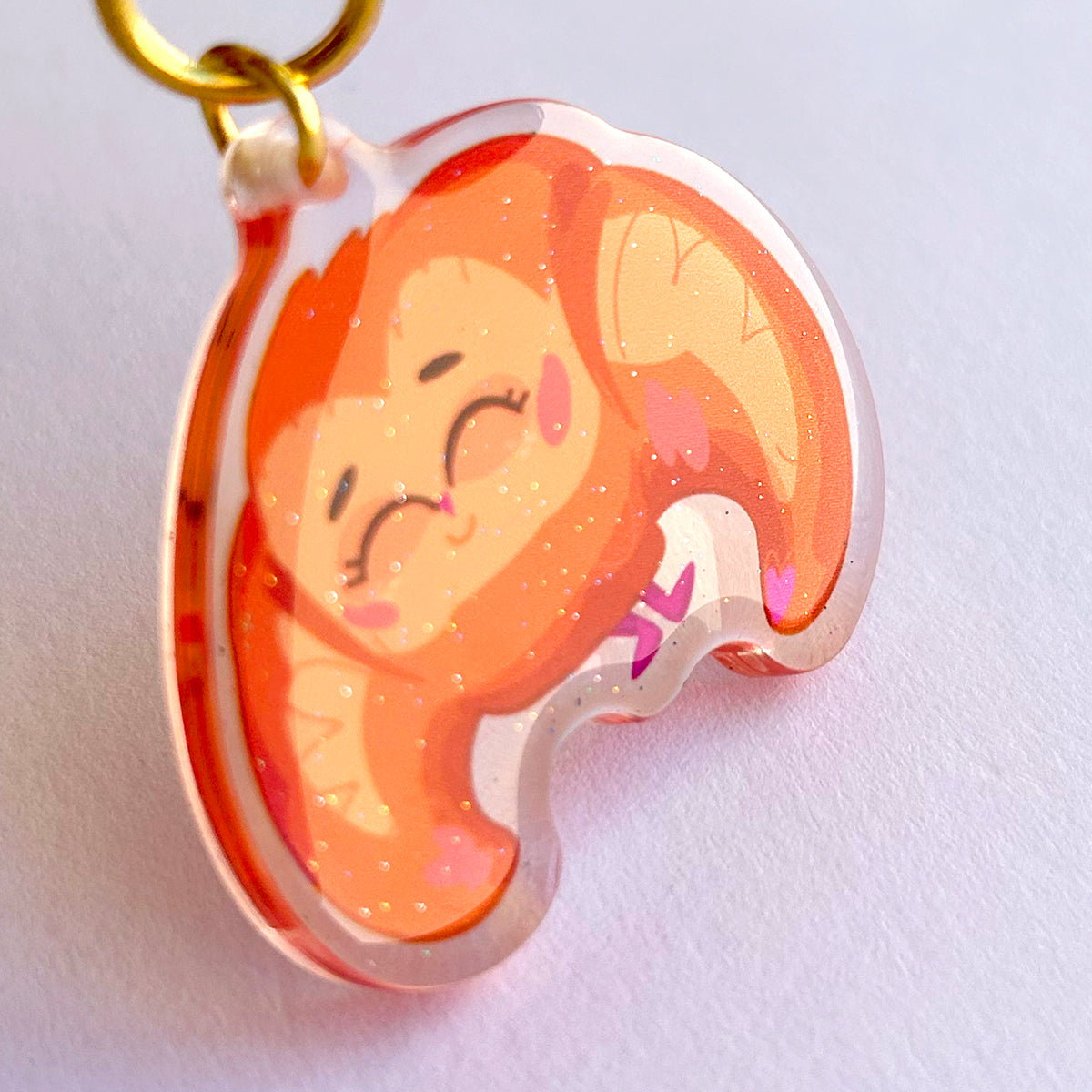 JULIESBUDDIES Porte-clés Bébé Croissant en Acrylique
