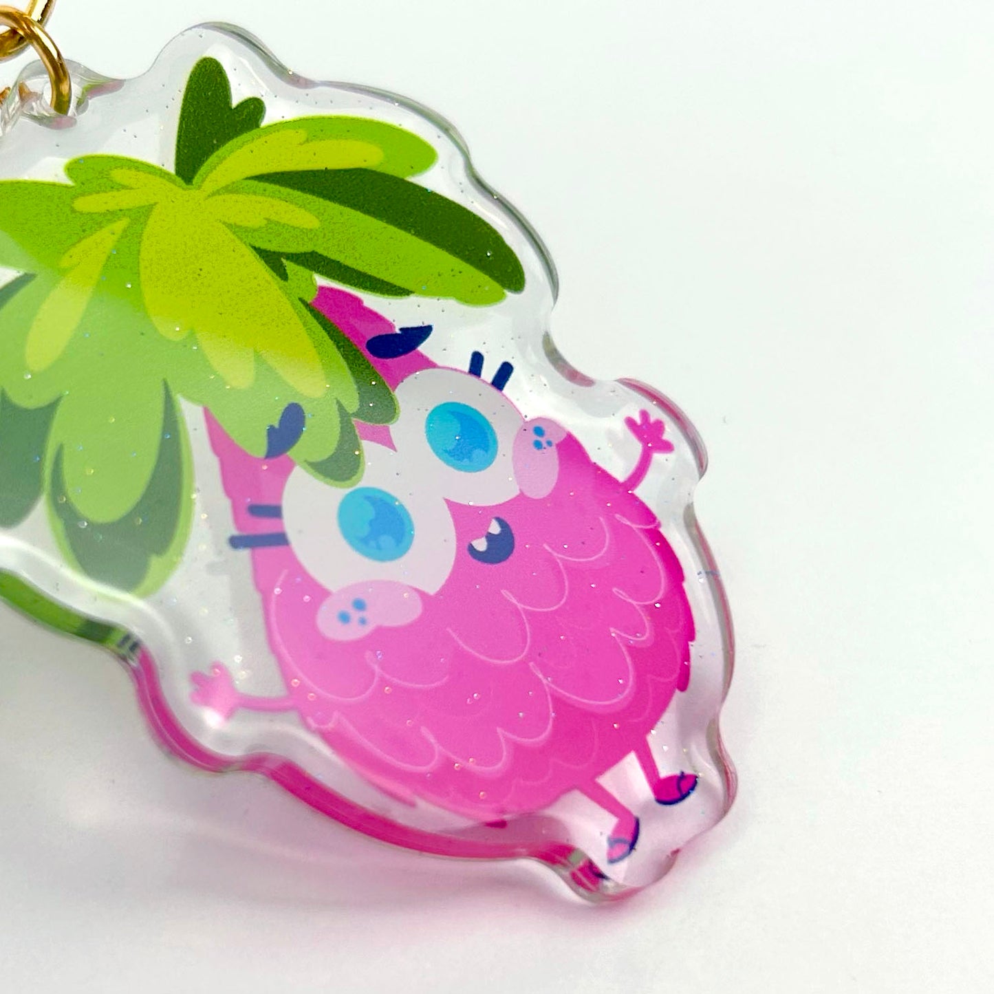 JULIESBUDDIES Porte-clés Ananas Rose en Acrylique