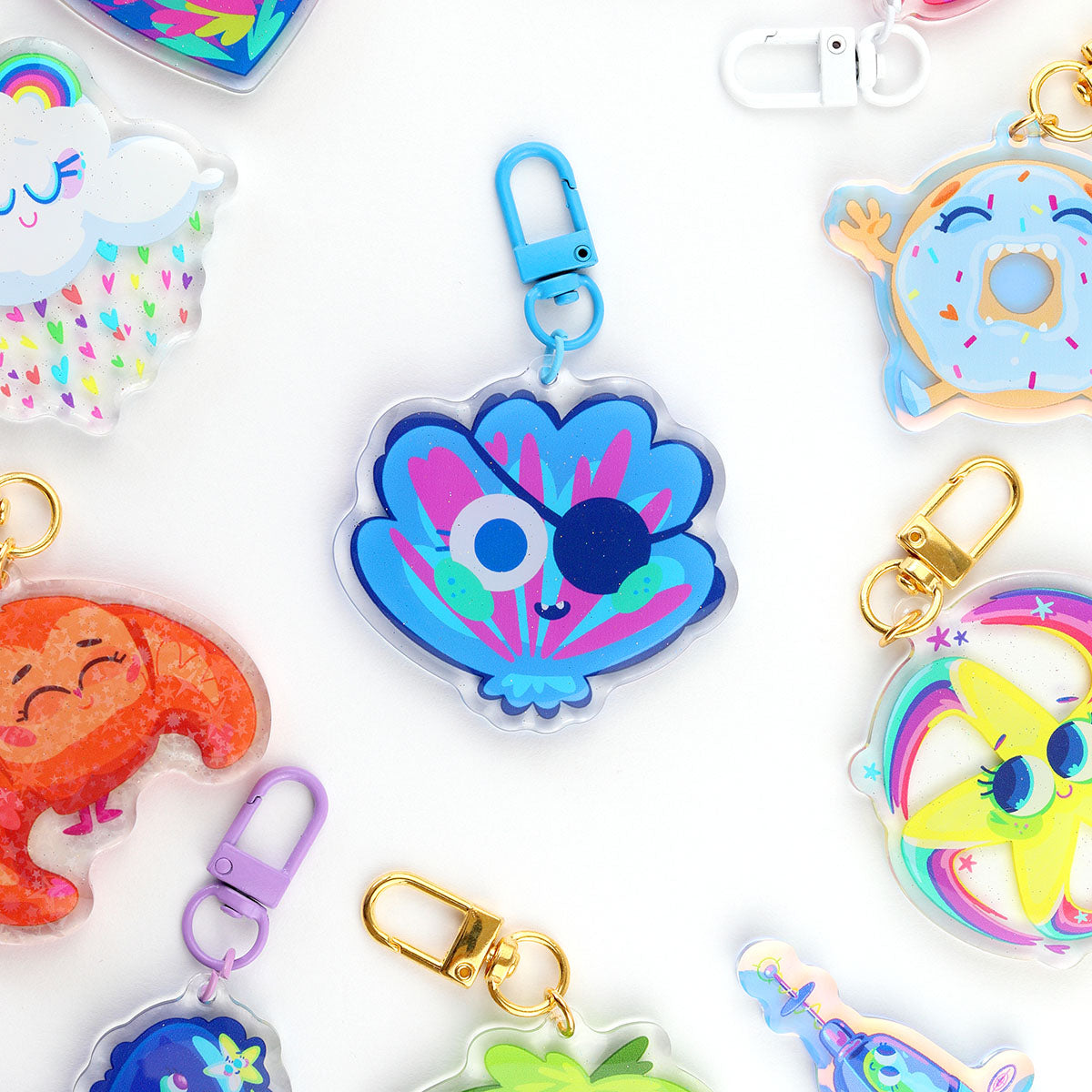 JULIESBUDDIES Pirate Seashell Acrylic Keychain