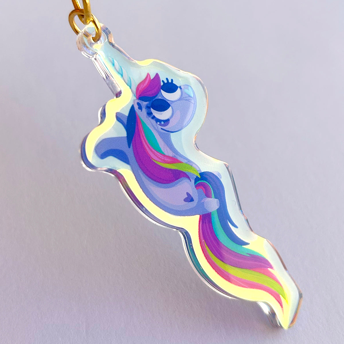 JULIESBUDDIES Rainbow Unicorn Acrylic Keychain