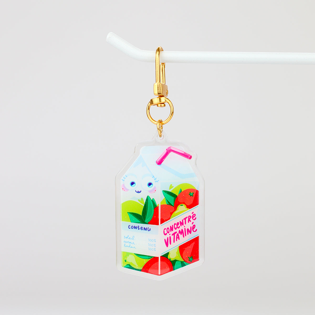 JULIESBUDDIES Vitamin Juice Pack Acrylic Keychain