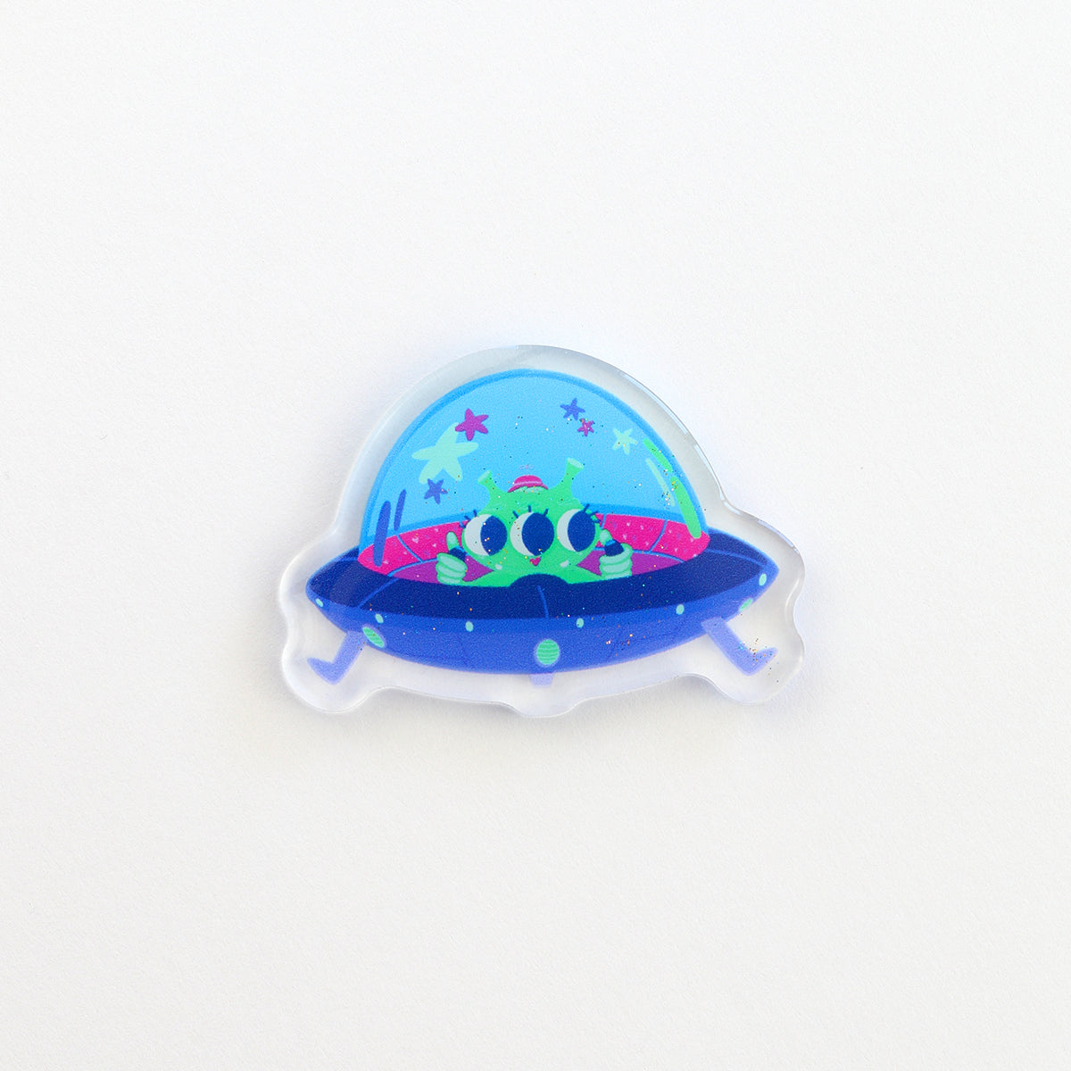 JULIESBUDDIES Alien in UFO Acrylic Magnet