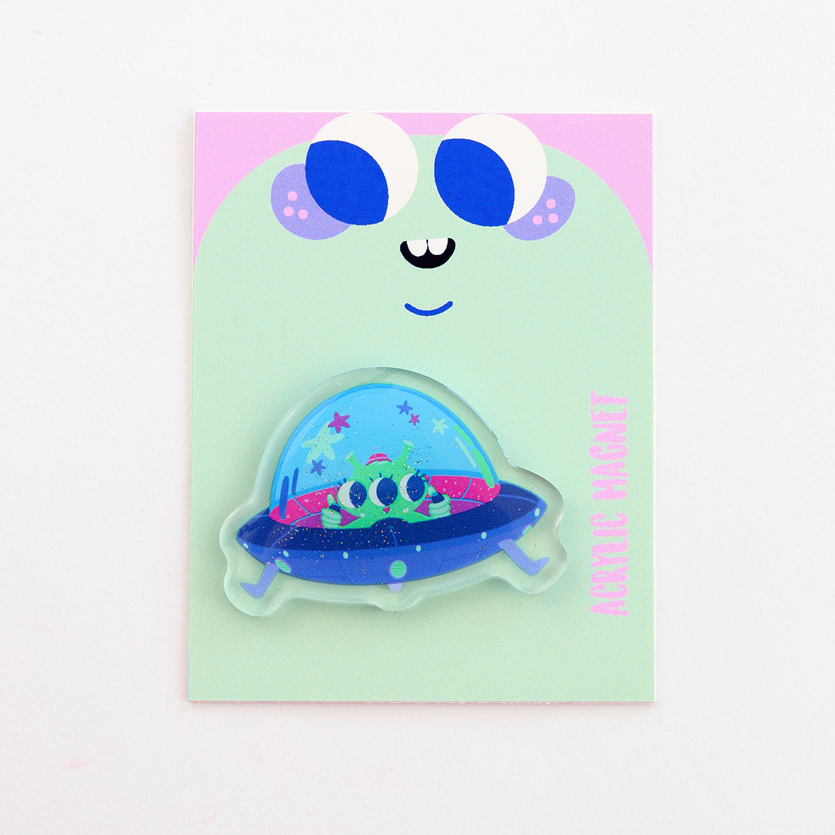 JULIESBUDDIES Alien in UFO Acrylic Magnet