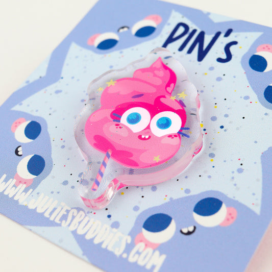JULIESBUDDIES Pins Barbe à Papa en Acrylique