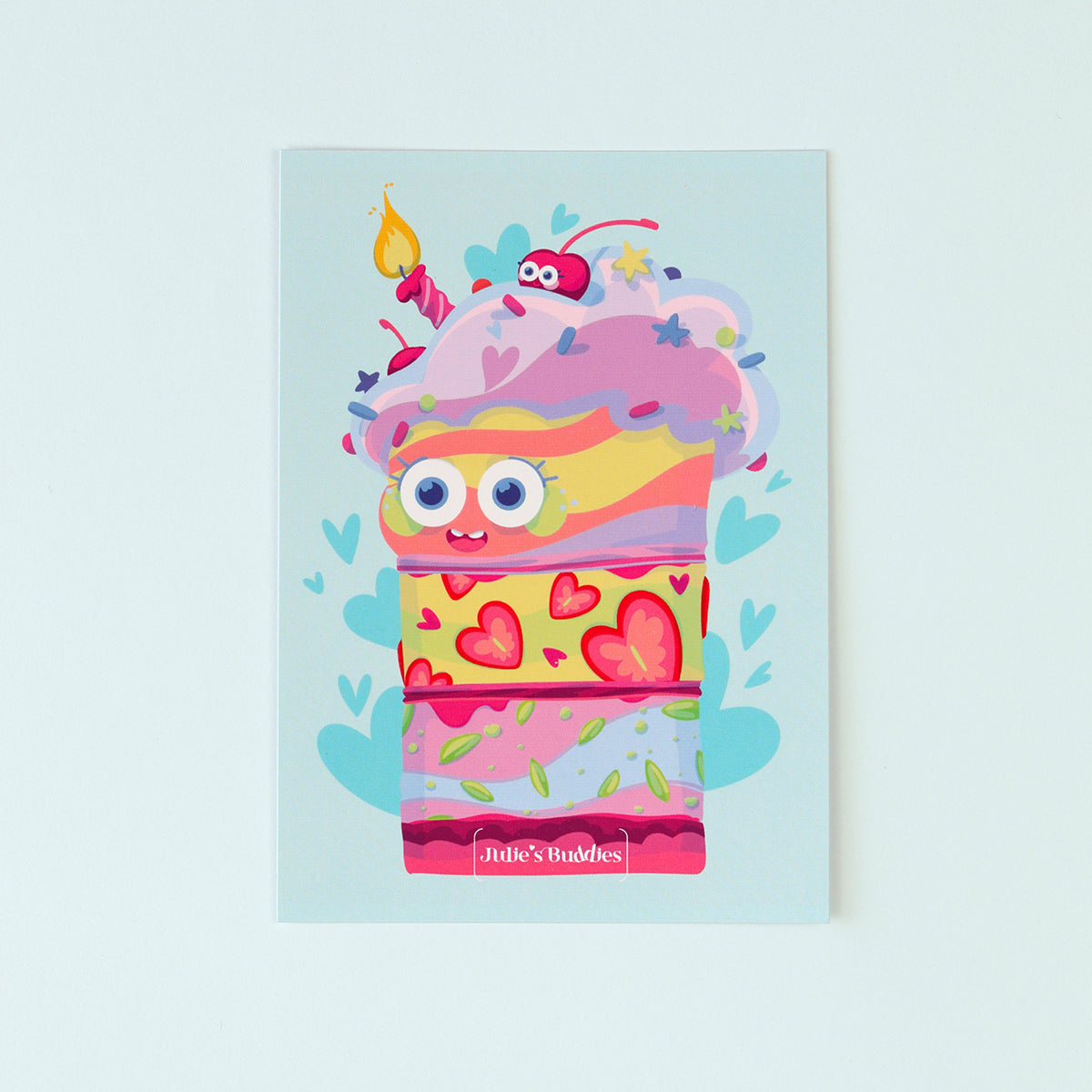 JULIESBUDDIES Birthday Cake Postcard
