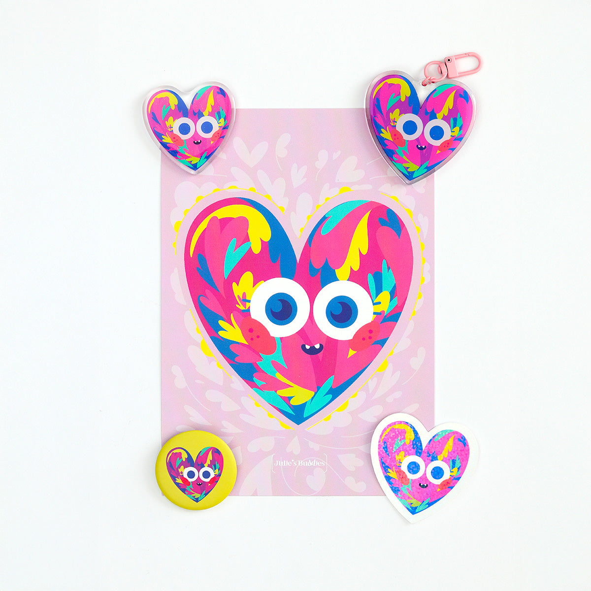 JULIESBUDDIES Postcard Colorful Heart