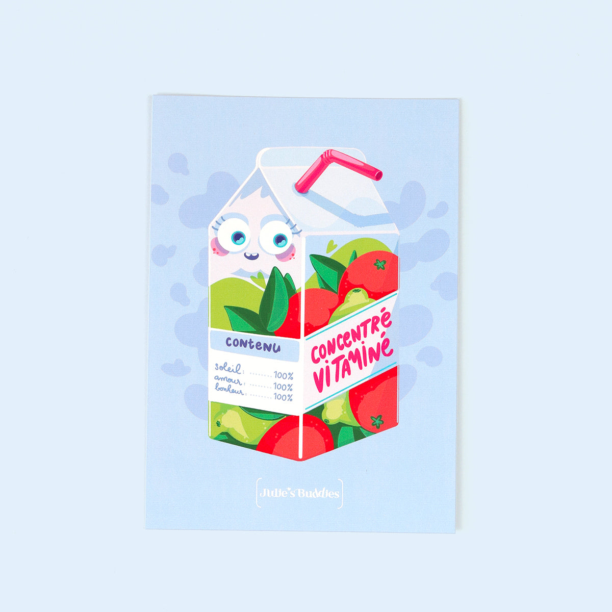 JULIESBUDDIES Vitamin Juice Box Postcard