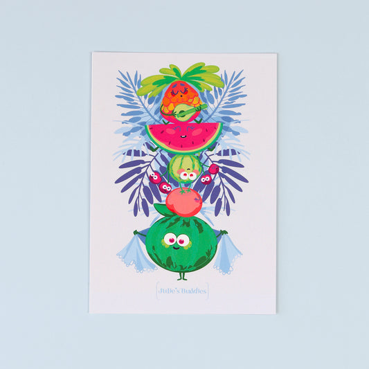 JULIESBUDDIES Fruits Totem Postcard