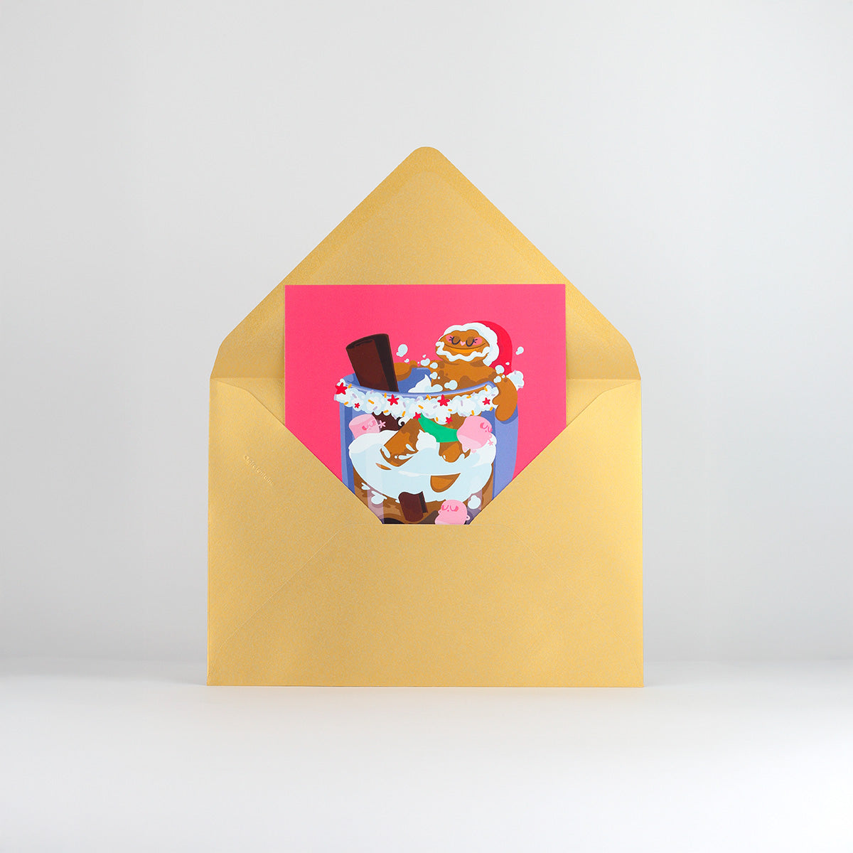 JULIESBUDDIES Postcard Indulging Gingerbread Man