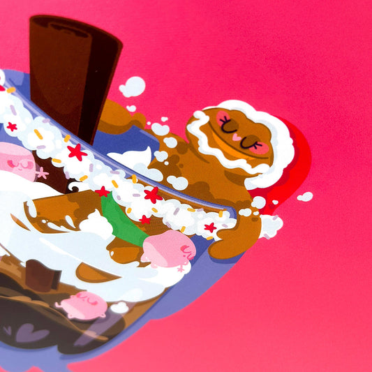 JULIESBUDDIES Postcard Indulging Gingerbread Man