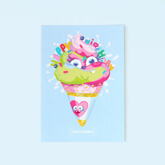 JULIESBUDDIES Ice Cream Cone Postcard