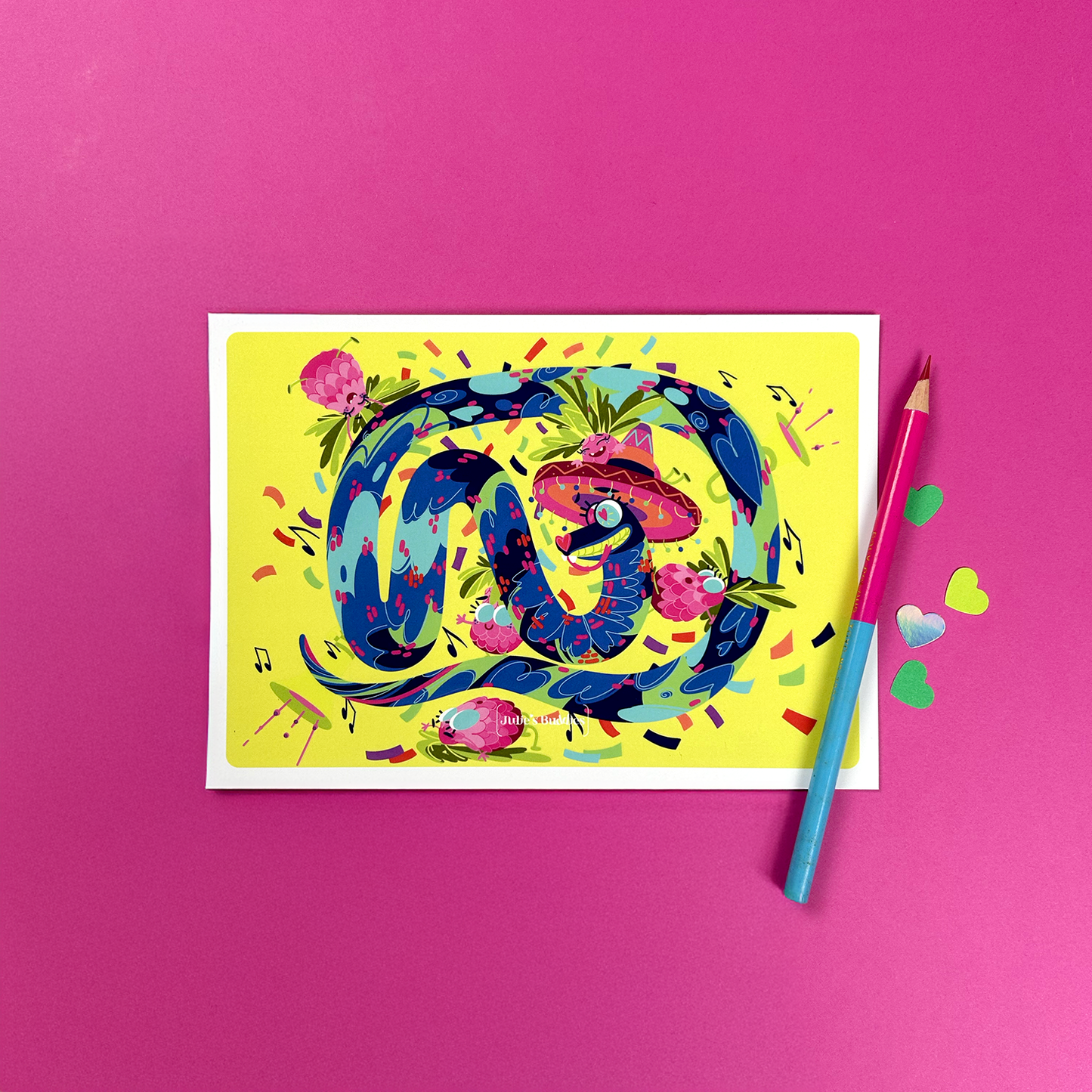 JULIESBUDDIES Postcard Mexican Snake Shake
