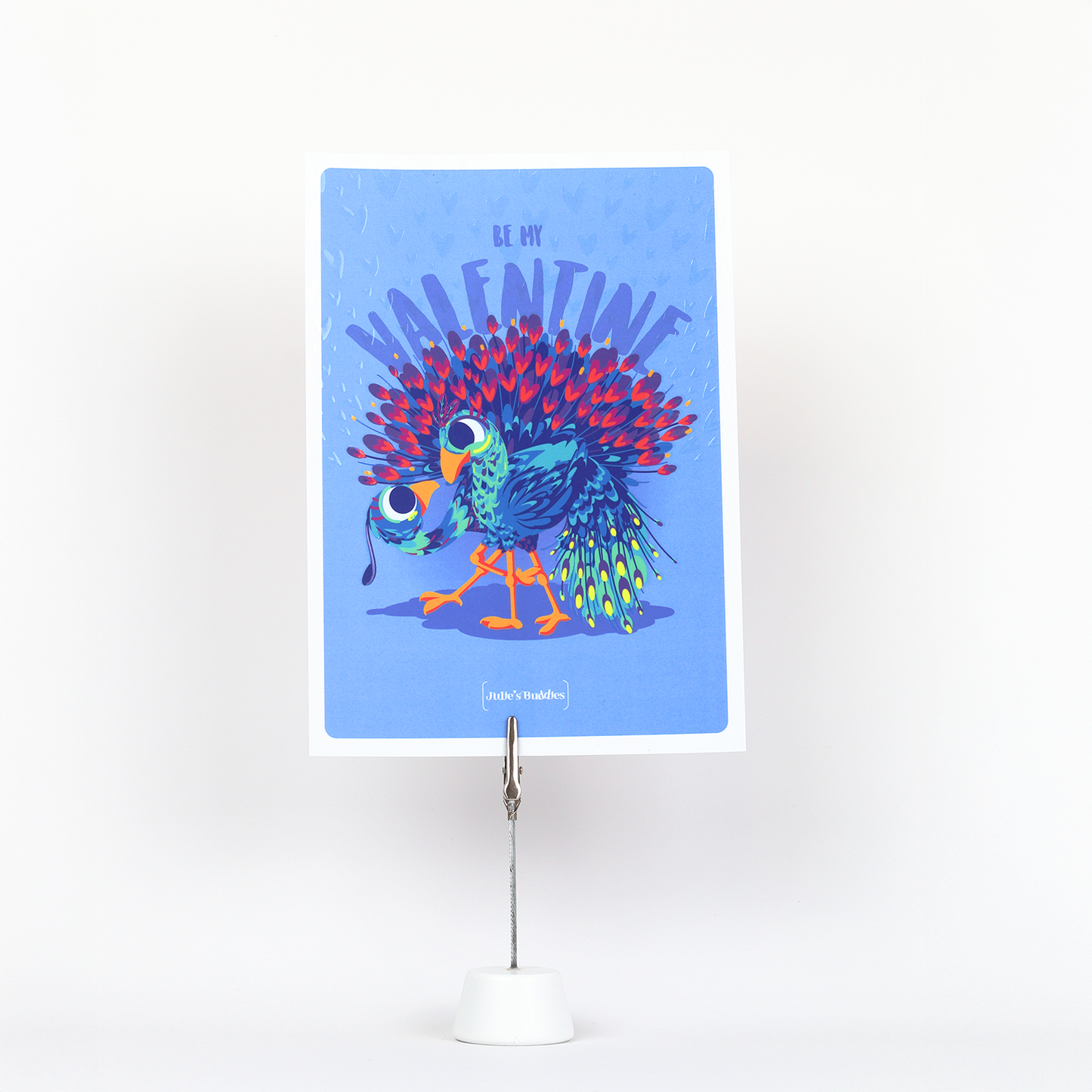 JULIESBUDDIES Postcard “Be my Valentine” Loving Peacocks
