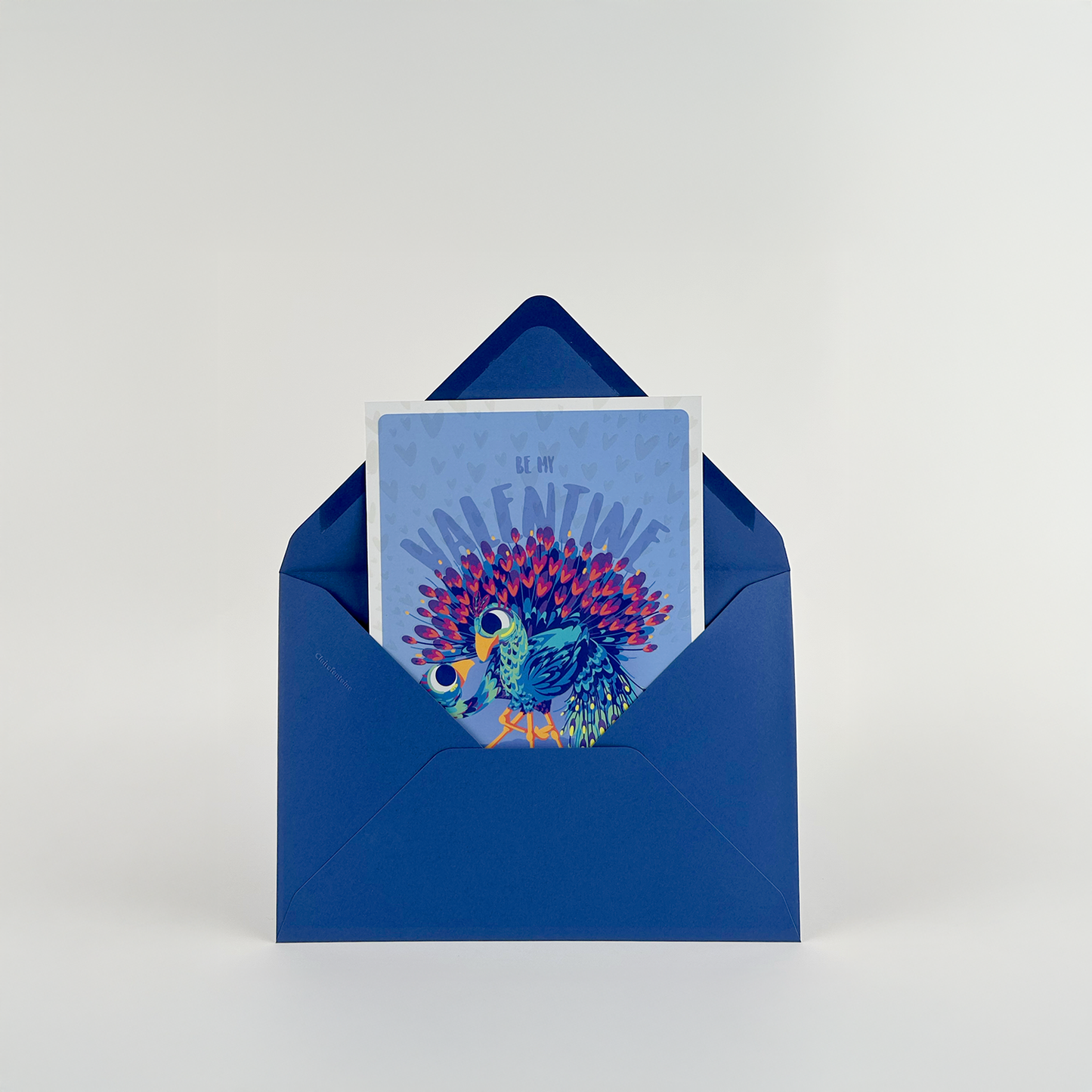 JULIESBUDDIES Postcard “Be my Valentine” Loving Peacocks