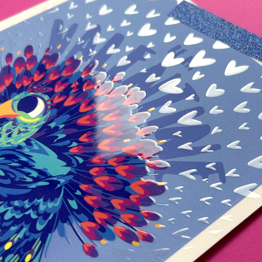 Carte postale JULIESBUDDIES “Be my Valentine” Paons amoureux