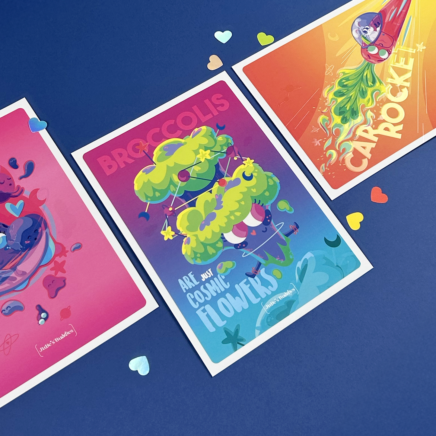 JULIESBUDDIES Postcard “Broccolis are just cosmic flowers” Space Greens