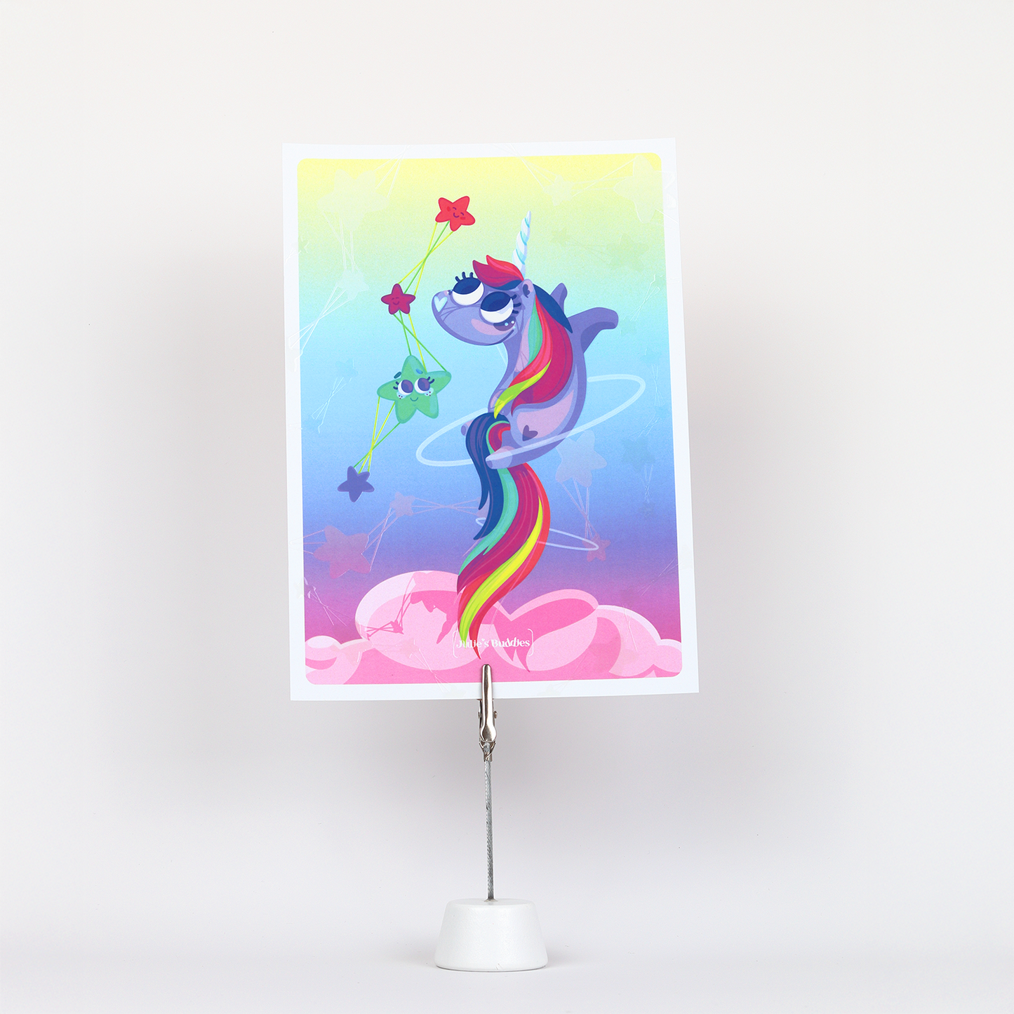 JULIESBUDDIES Postcard Rainbow Unicorn & Stars