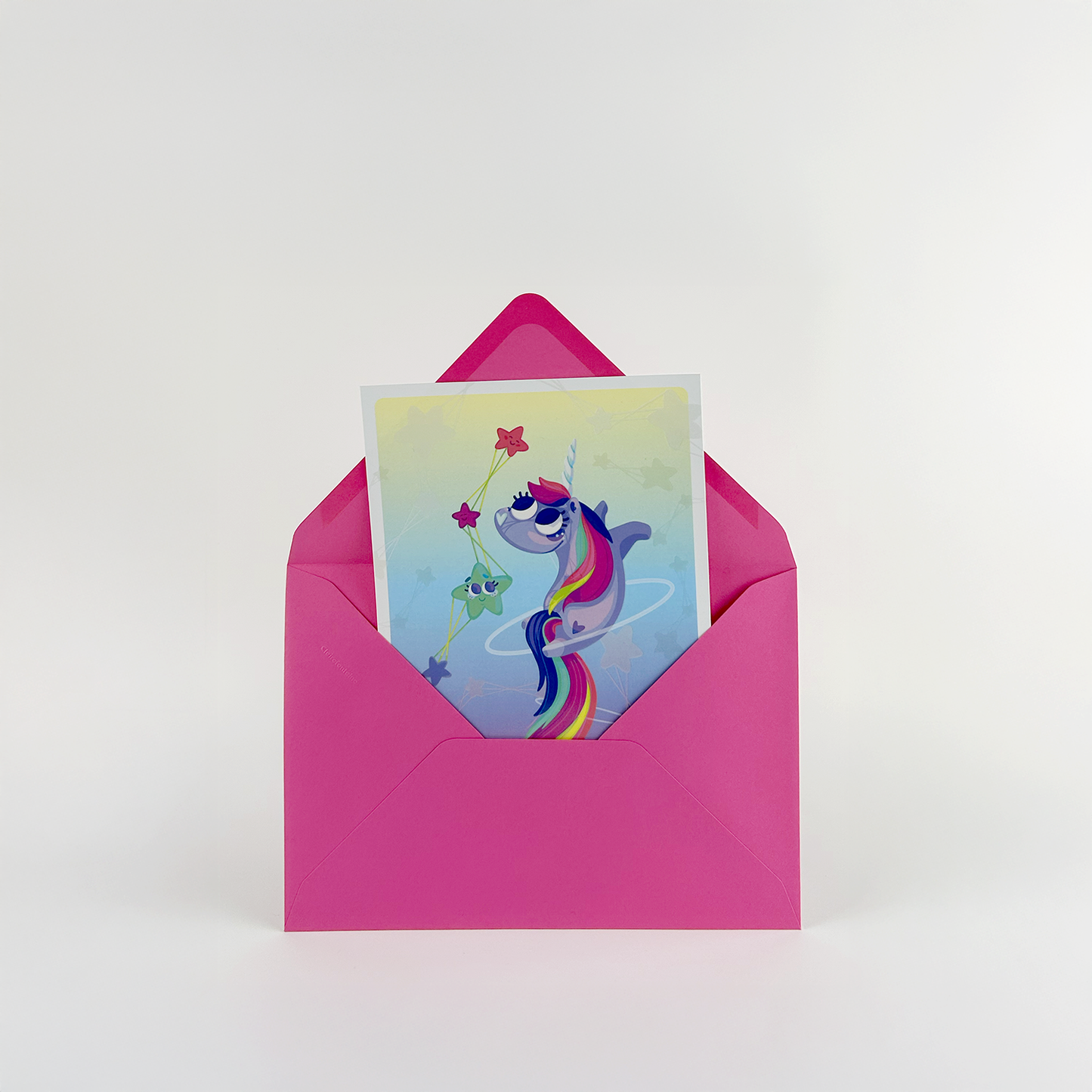 JULIESBUDDIES Postcard Rainbow Unicorn & Stars