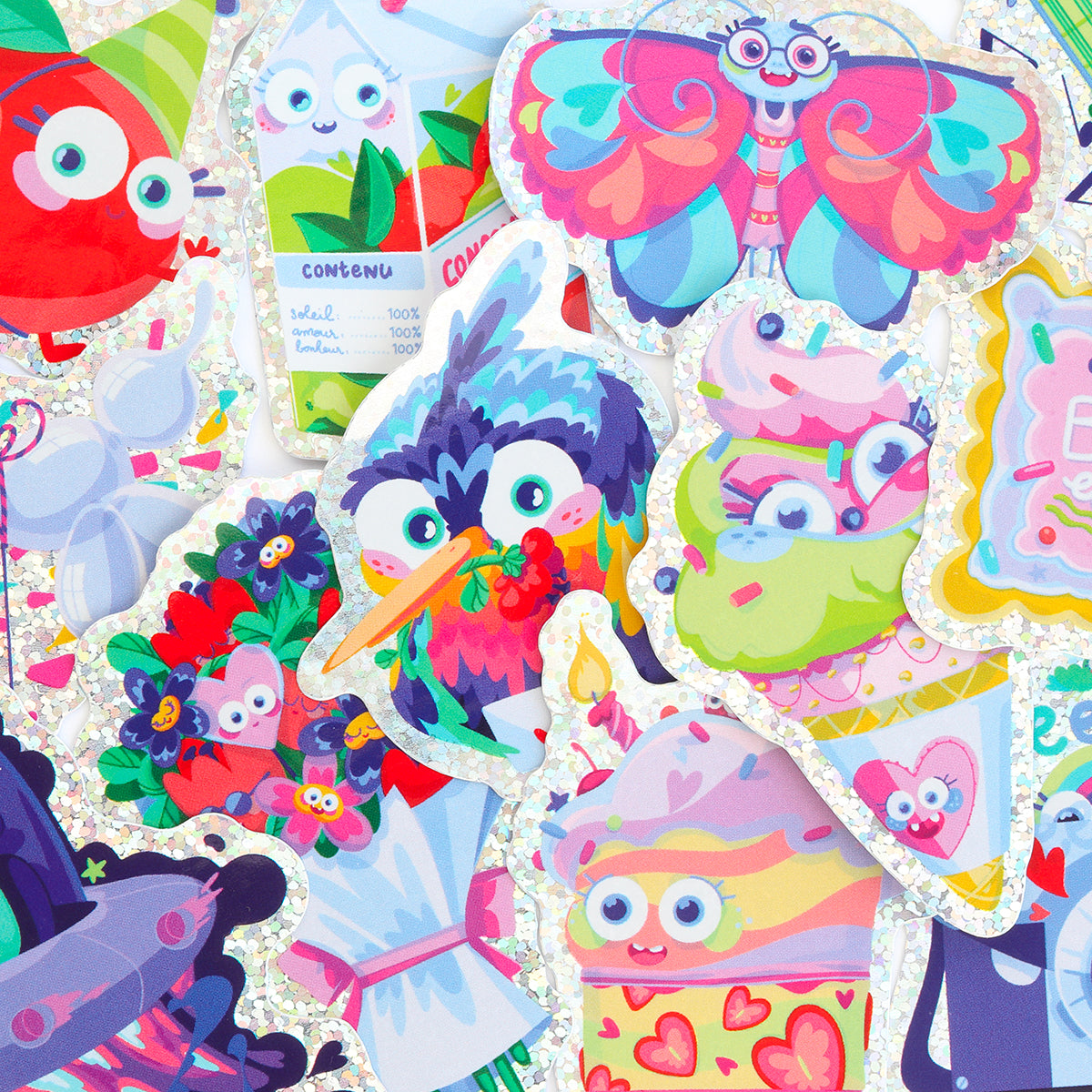 JULIESBUDDIES Lovebird Glitter Sticker