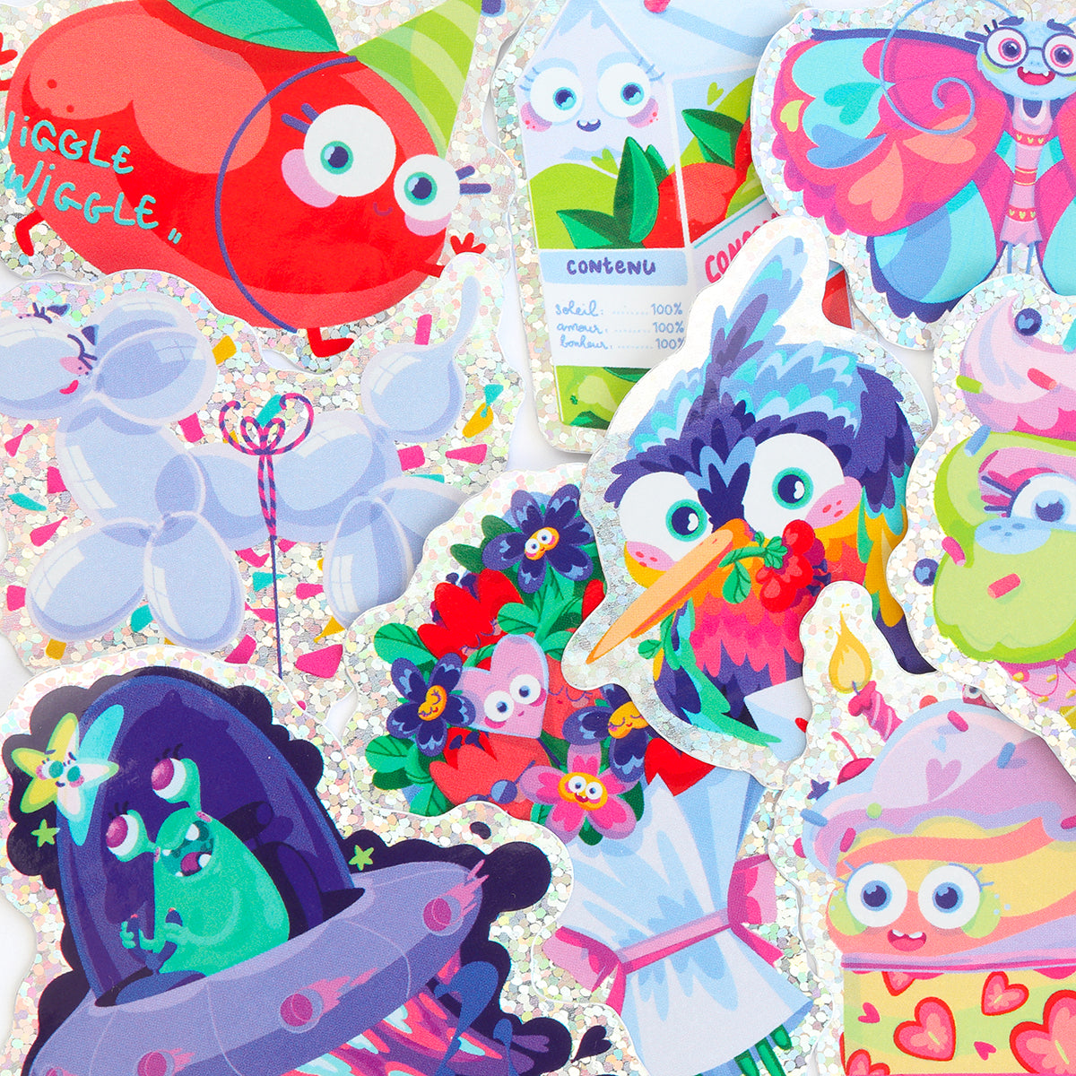 JULIESBUDDIES Flower Bouquet Glitter Sticker